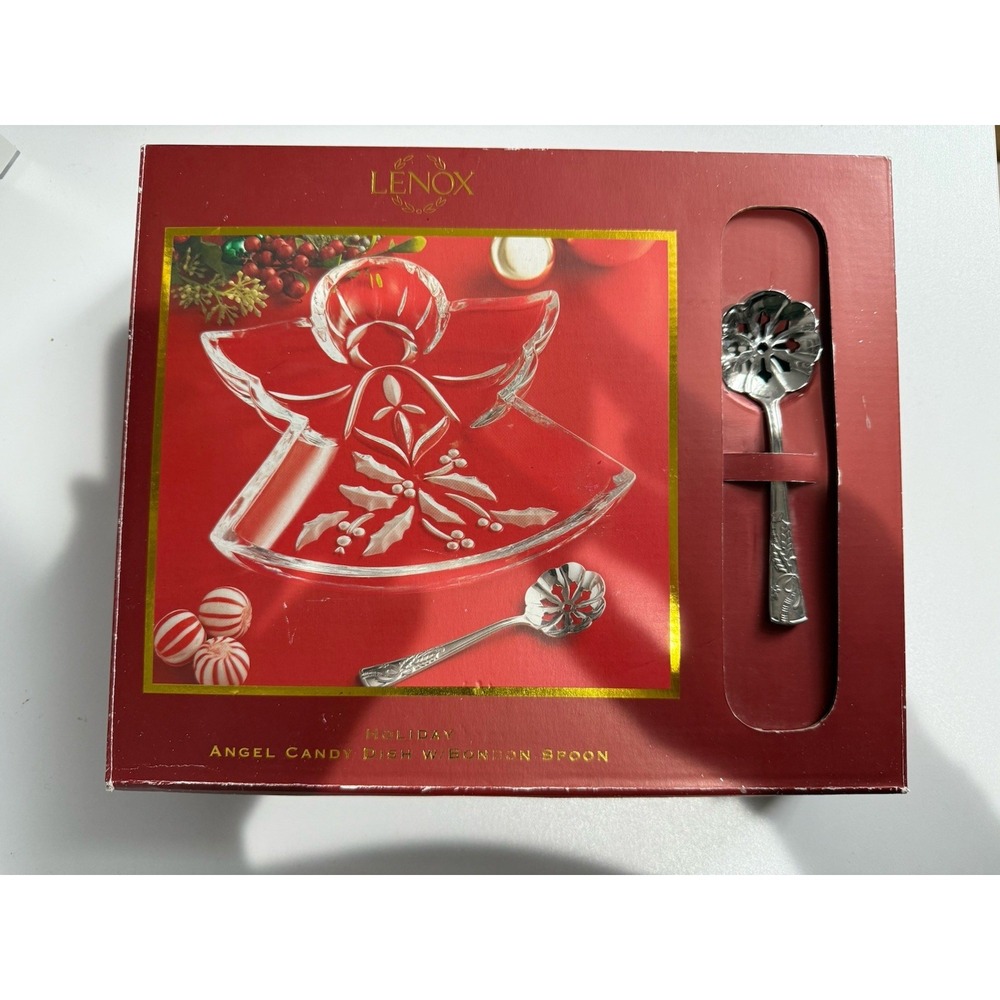 NEW Lenox Angel Candy Dish Spoon Holiday Christmas Crystal Tablescape Decor‎